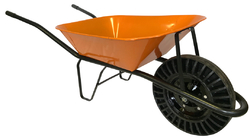 Stavební kolečko - objem 60 l, kolo bantam, oranžová korba